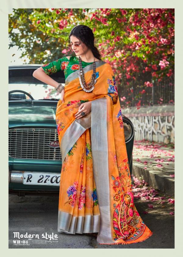 Sc White Lion Soft Organza Printed Saree Collection